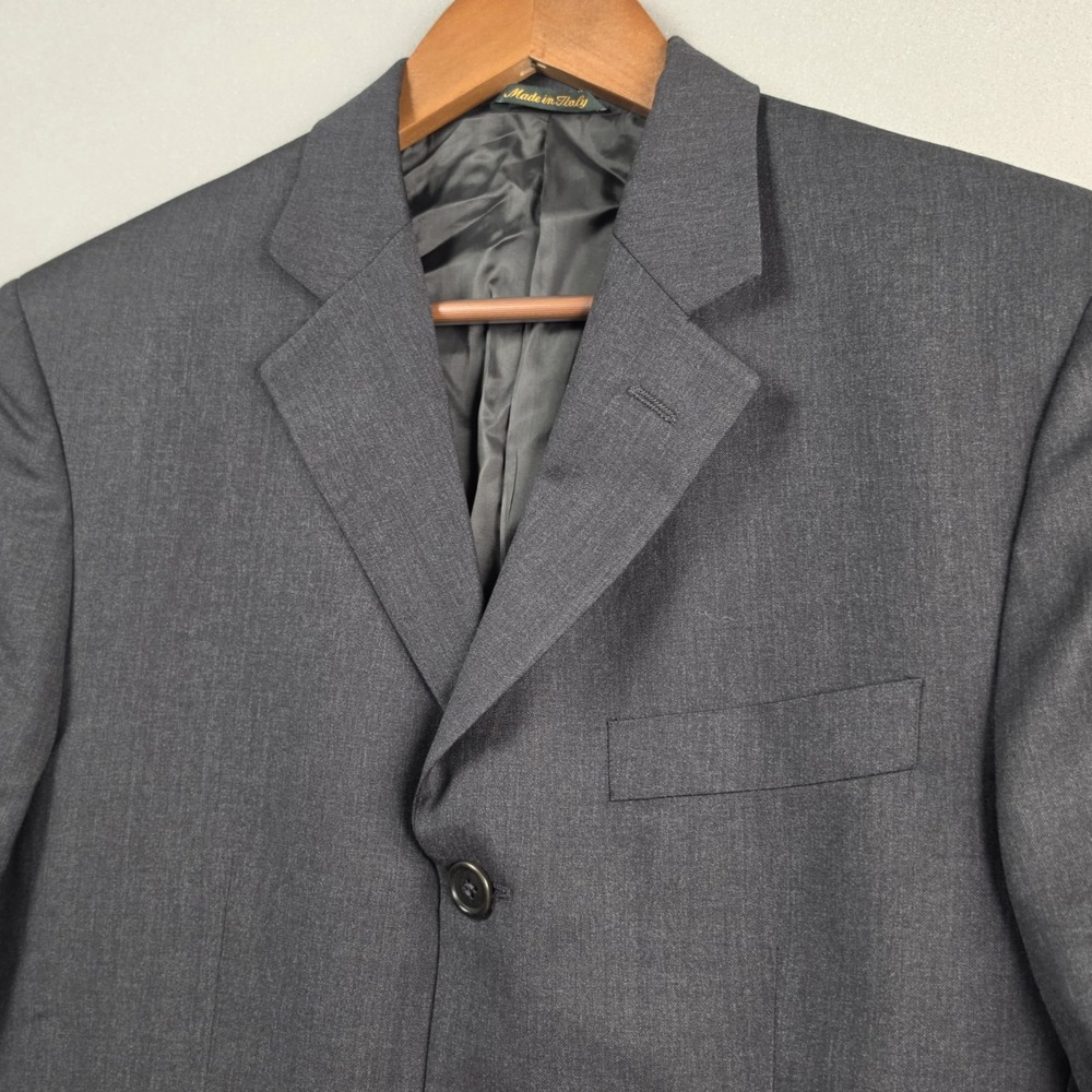 Principe Mens Blazer Jacket Gray Wool Guabello Fabric Made in Italy 3-Button Top